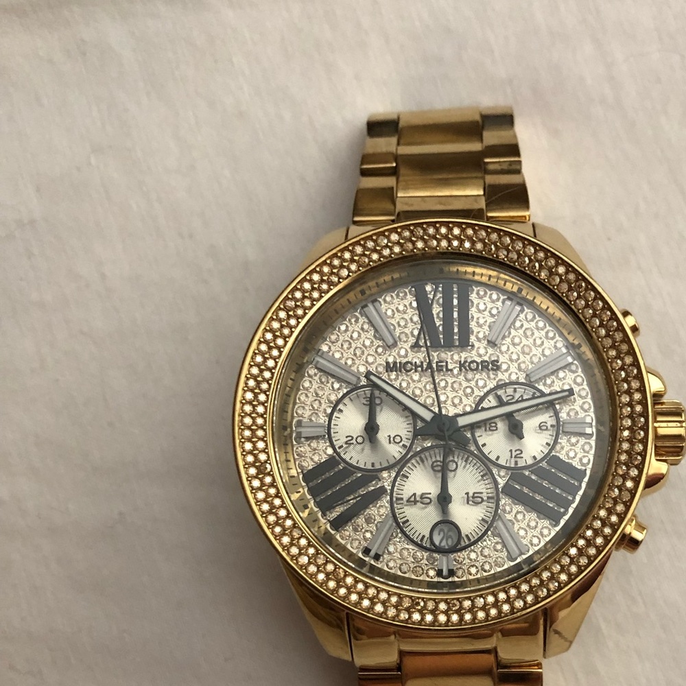 Michael Kors Unisex Gold Swarovski Watch